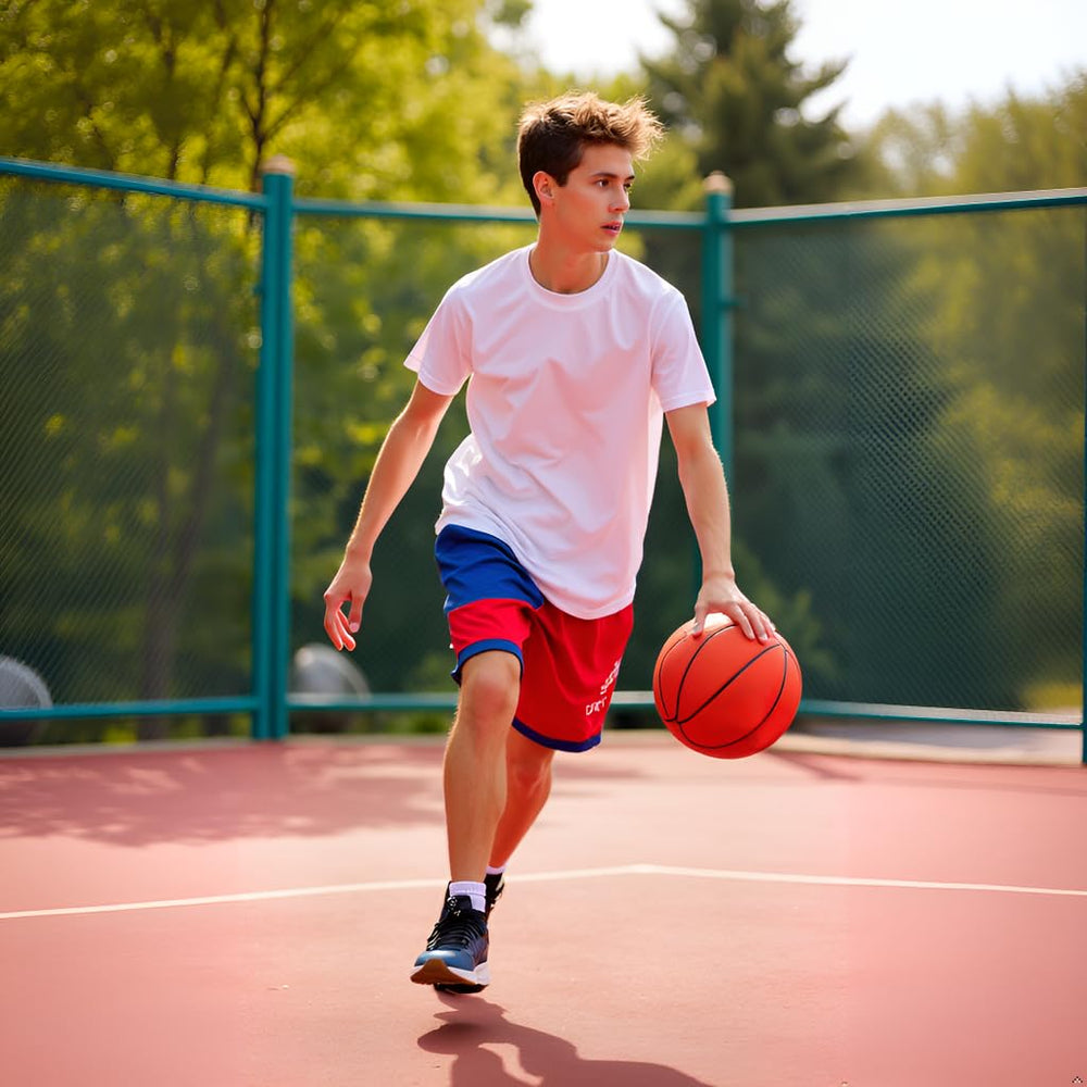 NovaEdge Glow basketball includes pump for quick inflation before games.