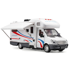 NOVAFUSION Toy Camper White exterior design highlights durable die-cast build for lasting play.