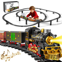 Novaluki Christmas Train Set with 2-layer track for imaginative indoor play