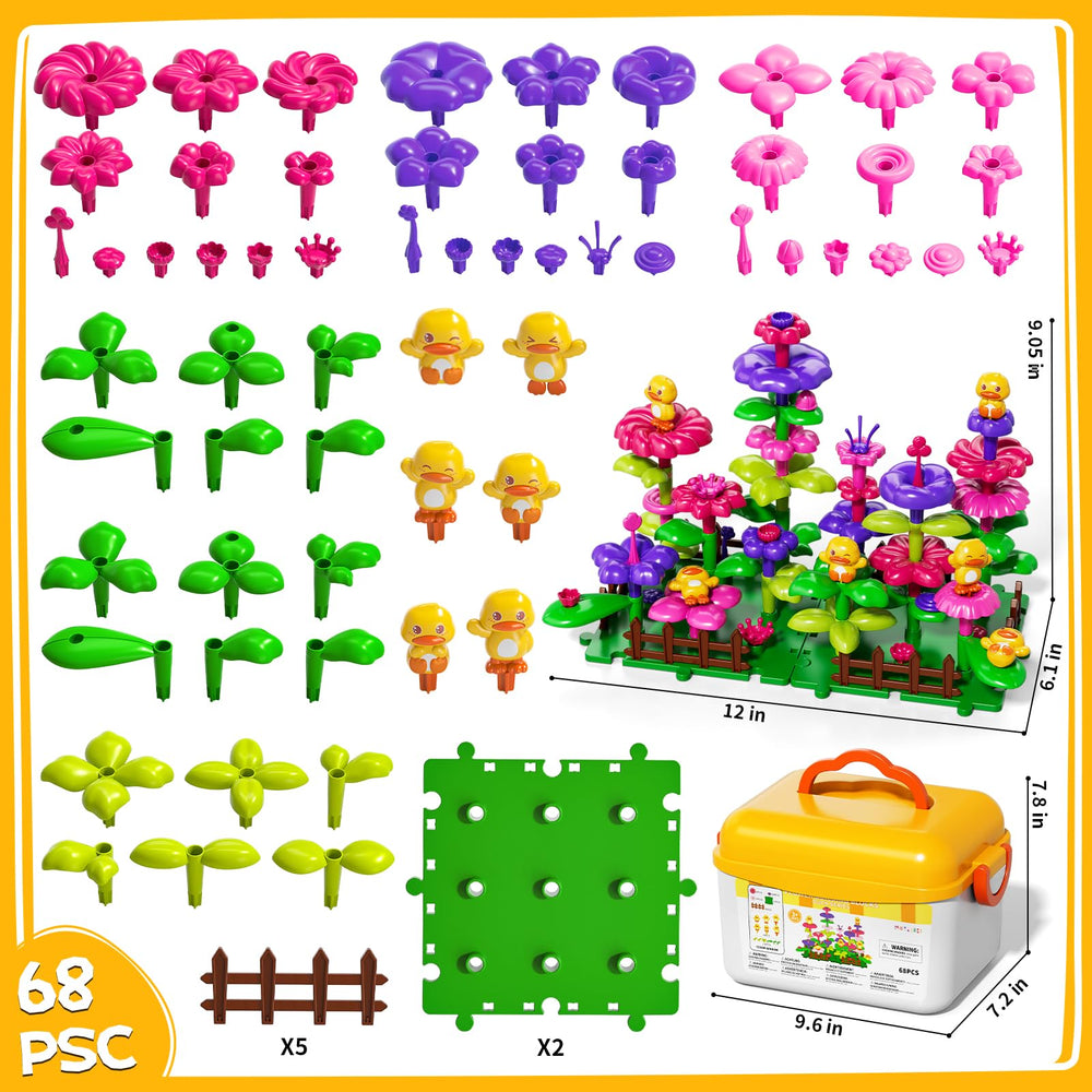 Novaluki Flower Garden assembly guide supporting step-by-step building.