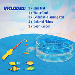 Novelty Place blue cotton mat offers soft comfort and easy cleanup