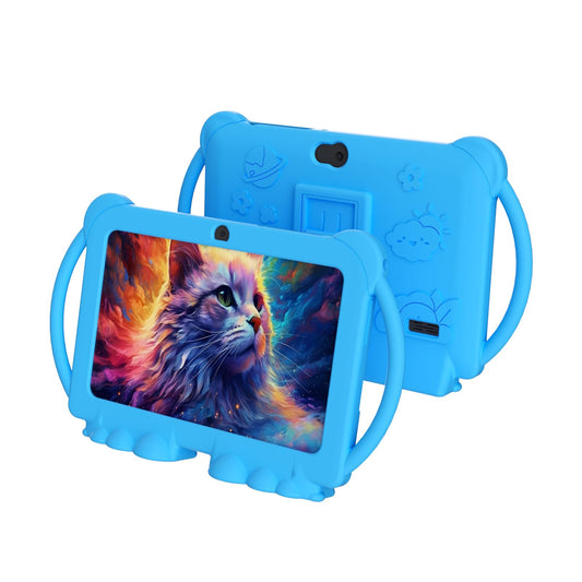 NOVOJOY 7-Inch kids tablet front view with vibrant display for learning on the go.