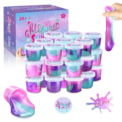 NPNE Mermaid Slime 24-pack box—colorful party favors for easy, mess-free gifting.