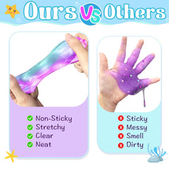 NPNE Mermaid Slime color swirls—glittery shine enhances sensory play and imaginative designs.