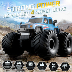 NQD Monster Truck rear view blue, durable kids' RC car