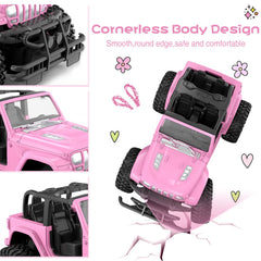 NQD pink RC car remote controller shown for easy handling.
