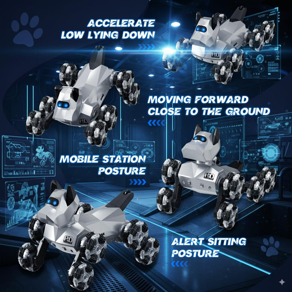 NQD Robot Dog Toy climbs up to 75 degrees on stairs and uneven terrain