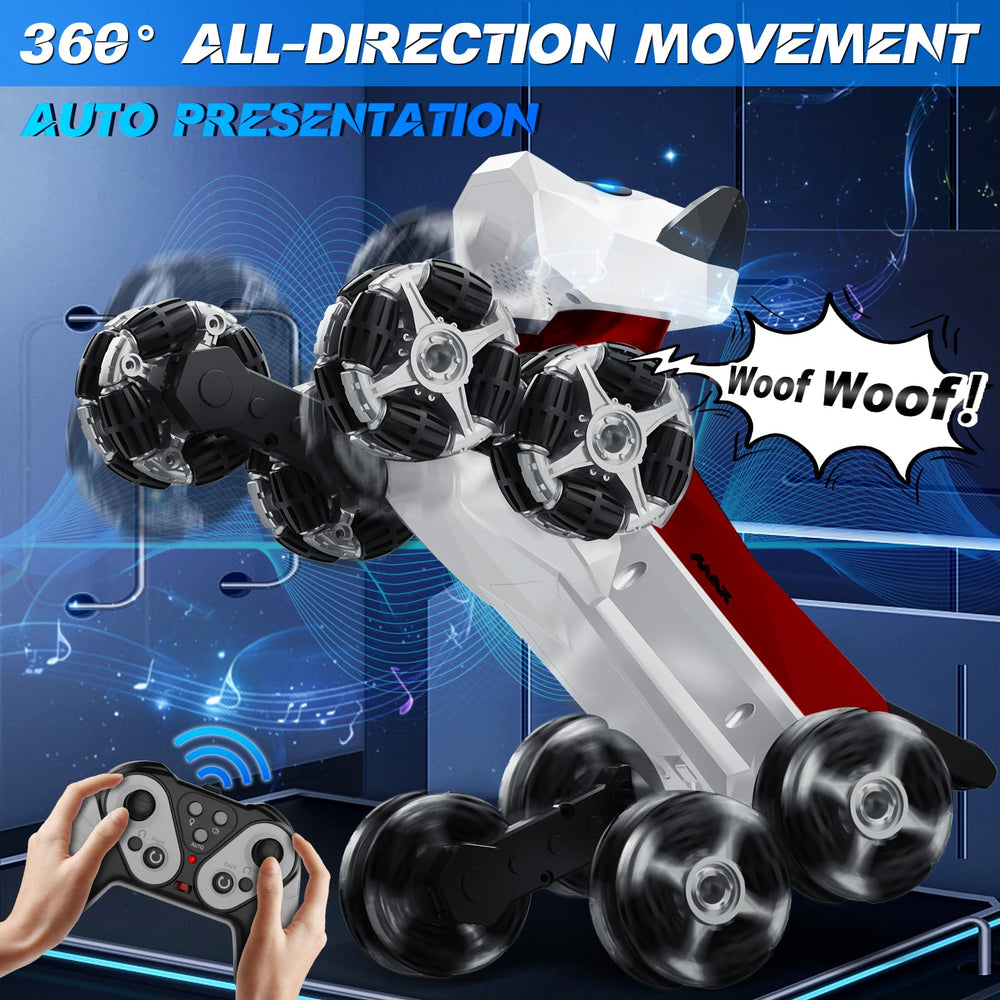 NQD Robot Dog Toy with LED eyes and barking sounds.
