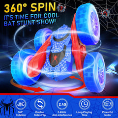 NQD Spider RC car executes 180° flips for dynamic stunts.