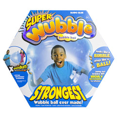 NSI Wubble tear-resistant bubble ball blue front view for durable, active play
