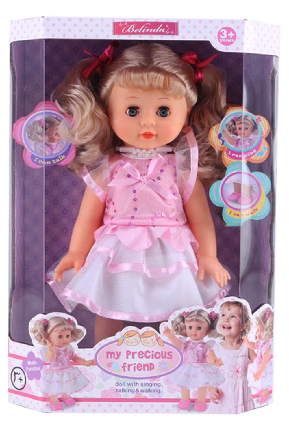 NST Gifts Belinda fashion walking doll blinking eyes for pretend play and care routines.