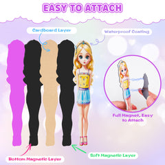 Nsuebck magnetic dress up dolls 3D cityscape fosters immersive pretend play on the go.