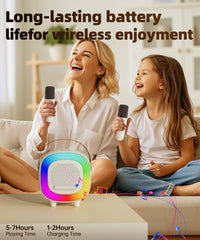NTEEWAHY mini karaoke 360 surround sound fills the room with music.
