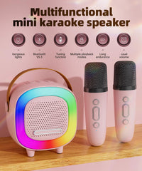 NTEEWAHY mini karaoke machine side view emphasizes slim profile for easy transport.