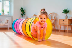 NUBUNI Kids Play Tunnel Pink: obstacle hole drilling-friendly for active exploration.