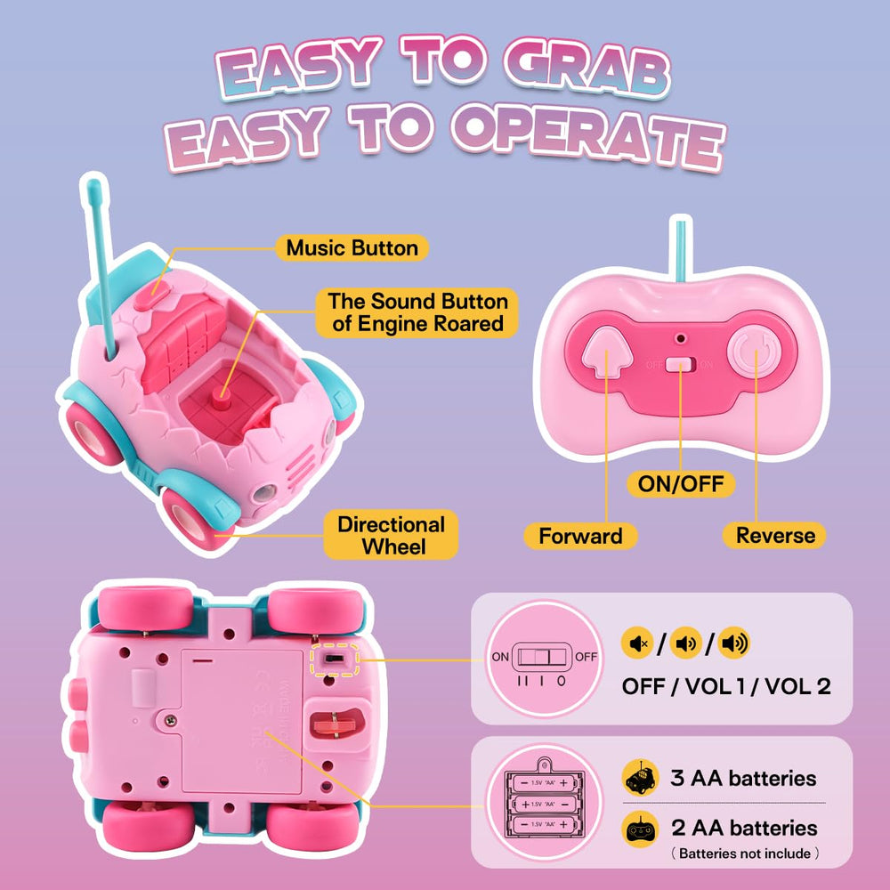 Batteries and control layout for the Nueplay car and remote