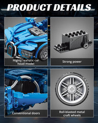 Nueris 1:18 blue sports car rear wing adds aero realism and drama.
