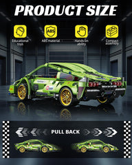 Nueris 1:18 Technic green rear wing emphasizes aero realism for display.