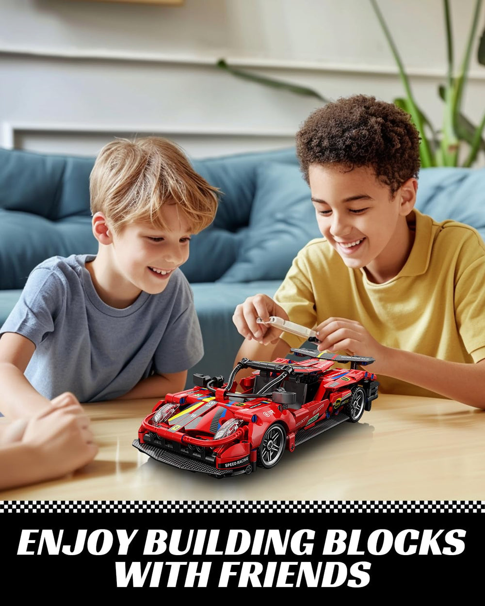 Nueris red 1:18 Technic car display-ready model for shelves