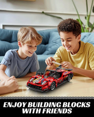 Nueris red 1:18 Technic car display-ready model for shelves