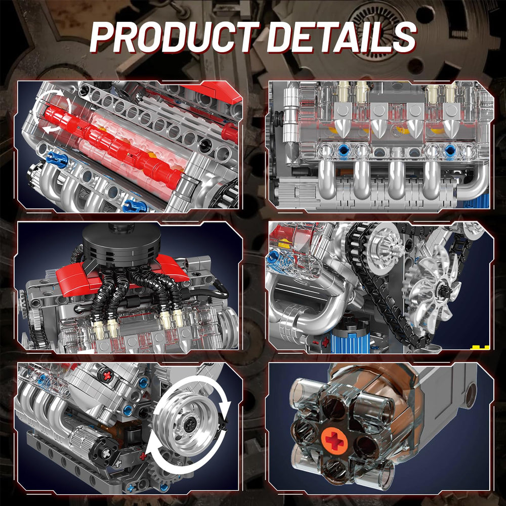 Nueris Transparent cylinder head interior shows inner workings for curiosity and study.