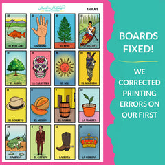 Nuestra Nostalgia Loteria waterproof PVC boards wipe-clean surface for mess-free play