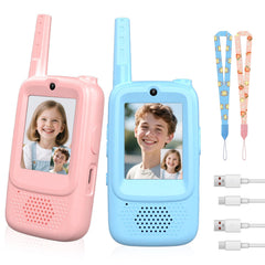 NUFR Video Walkie Talkie 2-pack with screen enables face-to-face chats up to 400m.