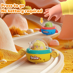 NUMBERFUN press-and-go baby car encouraging hands-on exploration and smooth rolling.
