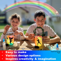 NUMI'SMILE lantern jar with color-changing LEDs brightens a kid's room.