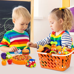NUOBESTY durable ABS plastic basket, portable for kids' pretend kitchen.