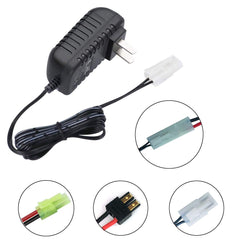 Nuofan charger showing Tamiya plug compatibility for NiMH and NiCd packs.