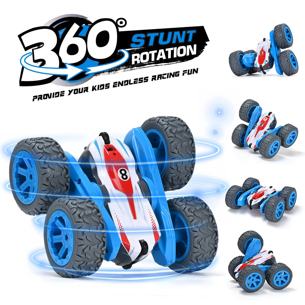 NUOKE RC car with double-sided running for continuous play from any angle.