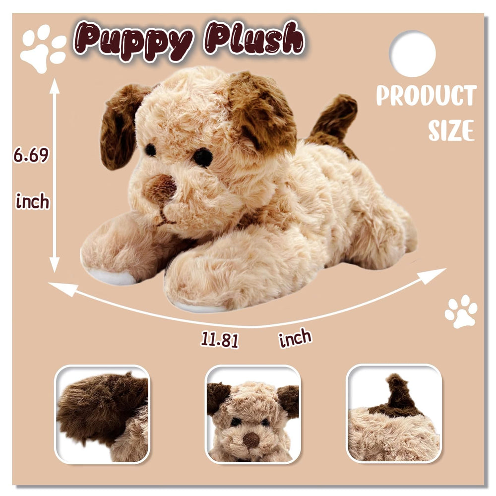 NuomiYue 12-inch black and white puppy plush, ideal as a soft bedtime friend.