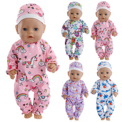NUOXIXI dolls sharks jumpsuit for 18-inch dolls, easy-to-wear design for quick dress-up