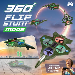 Nutty Toys RC Stunt Airplane three-battery pack extends playtime