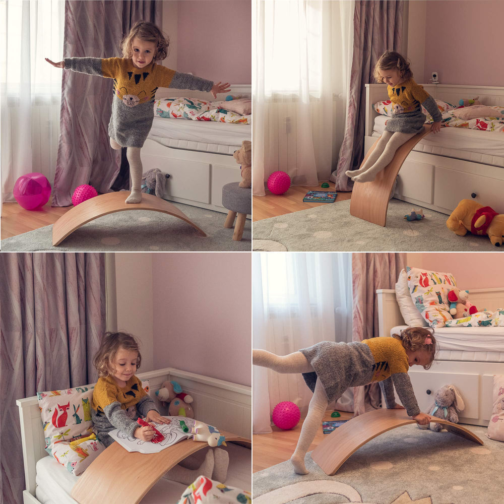 Nutty Toys wobble board family play setup demonstrates shared balance fun.