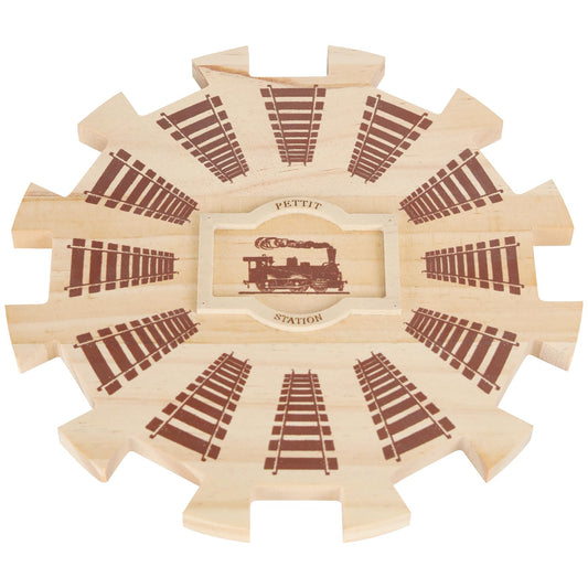 NVAAV Mexican Train Domino Hub pine close-up showing durable wooden construction for long-lasting game nights.
