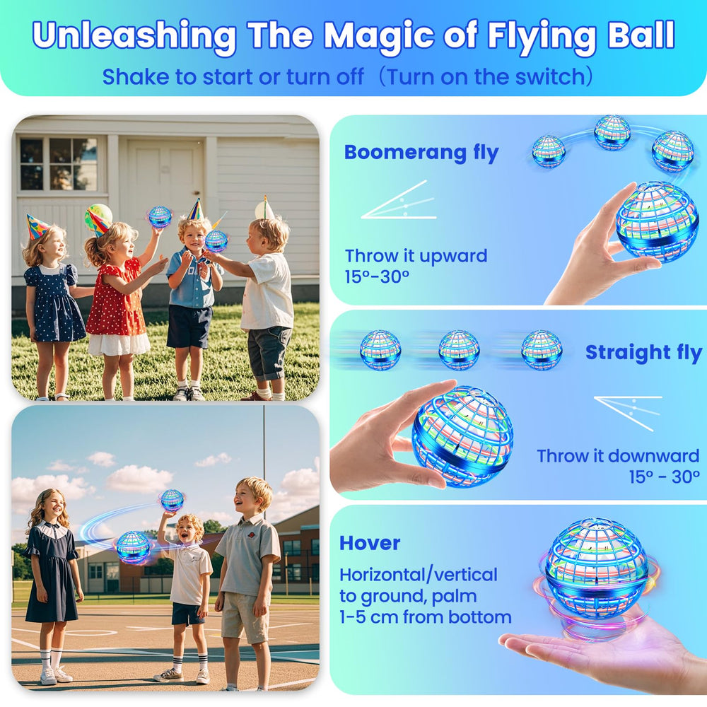 NWLAEWR Flying Orb Ball LED lights create a dazzling color show.