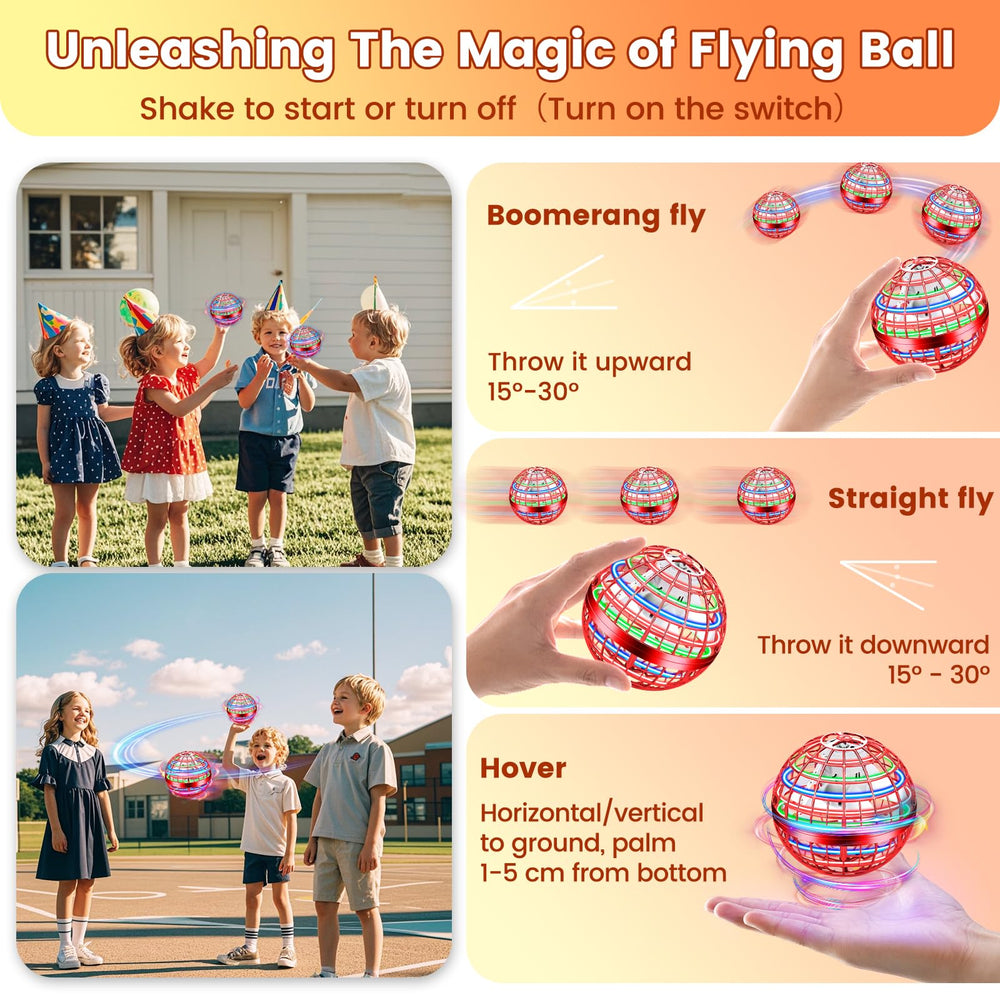 NWLAEWR Hand-control flying orb during a toss demonstrating easy control