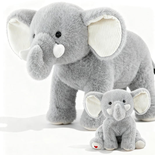 NXLPJH mom-elephant-18in plush sits upright for cozy playtime and display
