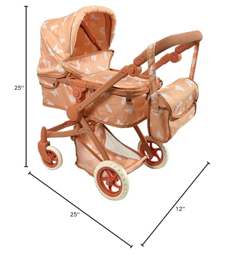 The New York Doll Collection stroller with rubber wheels provides smooth rides