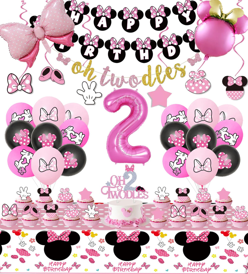 Nyhpar pink-mouse-banner: ideal photo backdrop for a cute birthday setup.