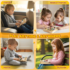 OakJAR Busy Board travel-friendly design fits backpacks for quiet learning on the go.