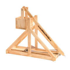 Oakland Ballistics wood trebuchet kit fully assembled for hands-on physics learning