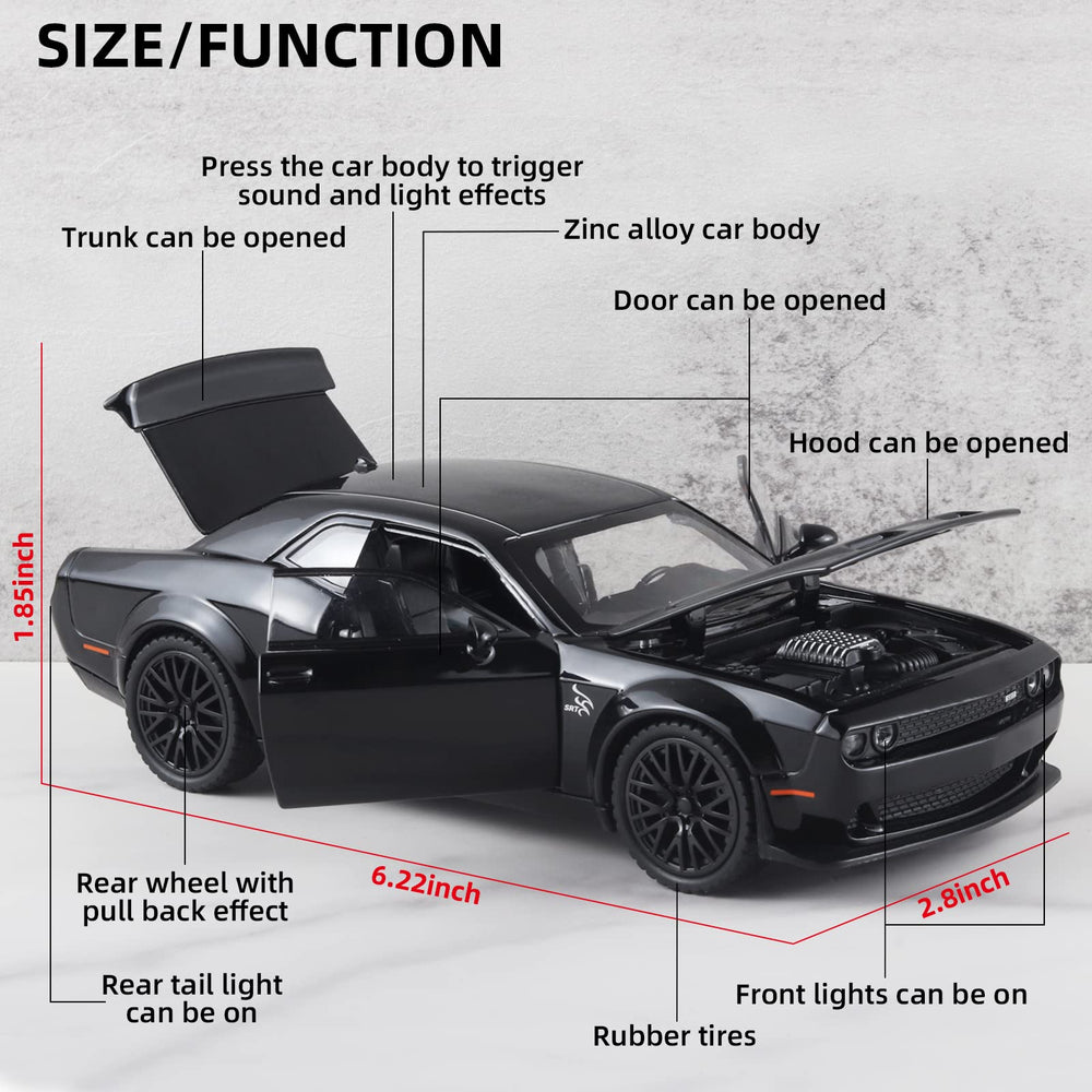 OANMYJJO Hellcat pull-back action car for quick races and learning