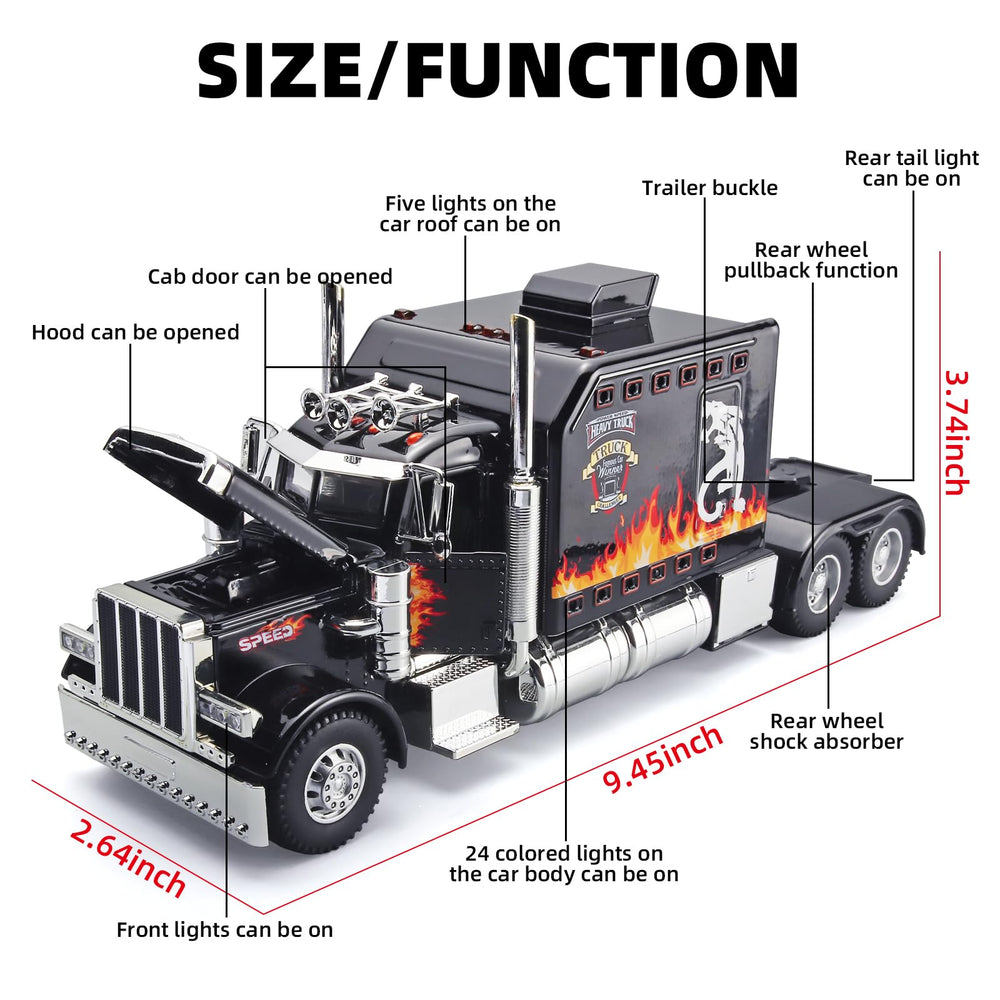 OANMYJJO tow truck toy rear lights light up for night stand display.