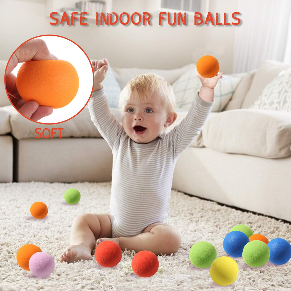 Foam balls suitable for arts and crafts with kids and classrooms.