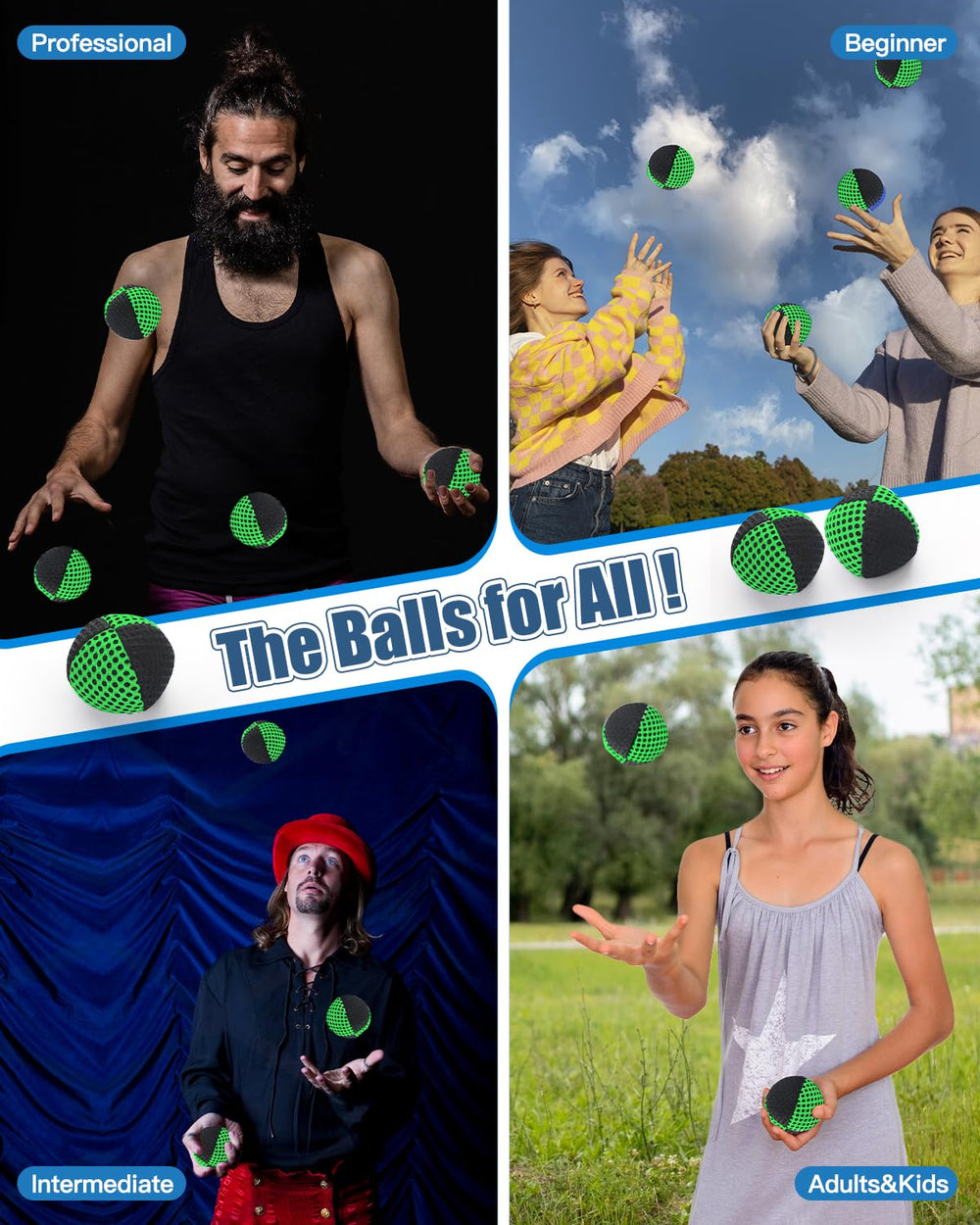 Oazoxcx juggling balls with size and weight focus for handling