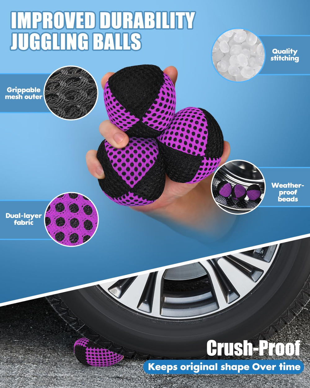 oazoxcx juggling balls soft texture enables comfortable training.