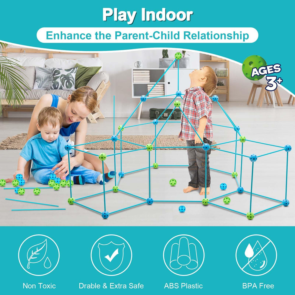 OBUBY fort-building-kit-easy-assembly showing quick building process.